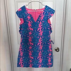Lilly Pulitzer Vibrant Pink and Blue Mini Dress